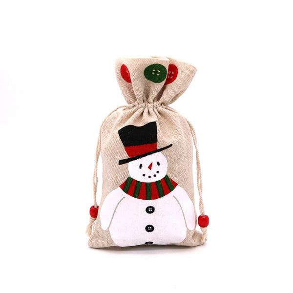 Santa Claus Candy Packaging Cotton And Linen Cloth Bags Christmas Gift Gift Bags