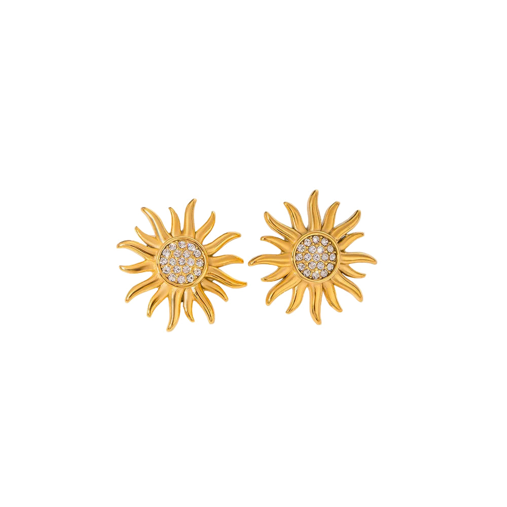 Stainless Steel Sunflower Jewelry Flower For Women Earrings