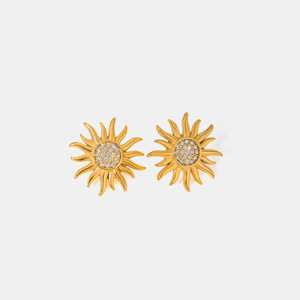 Veile Studios Stainless Steel Sunflower Jewelry Flower For Women Earrings