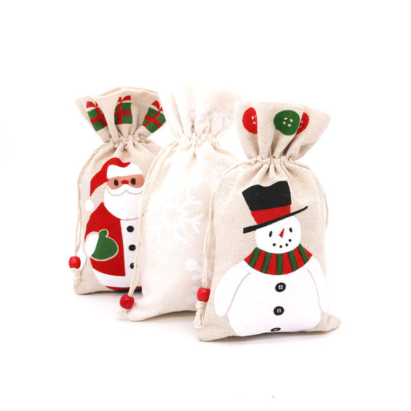 Santa Claus Candy Packaging Cotton And Linen Cloth Bags Christmas Gift Gift Bags