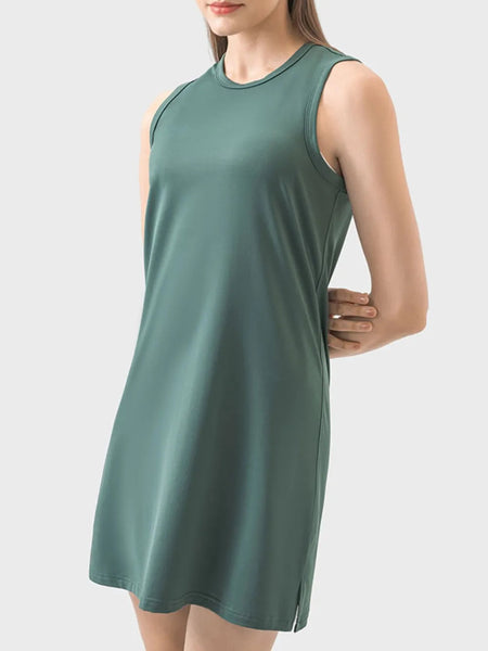 Round Neck Sleeveless Active Dress Dresses