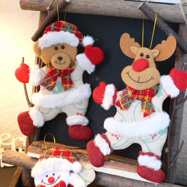 Christmas Dancing Bear Snowman Reindeer Hanging Ornament For Tree Seasonal Decorations