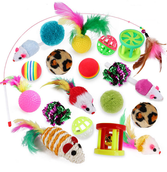 Pet Cat Toy Set Tunnel Teaser Wand Bell Supplies Combination Cat Toys