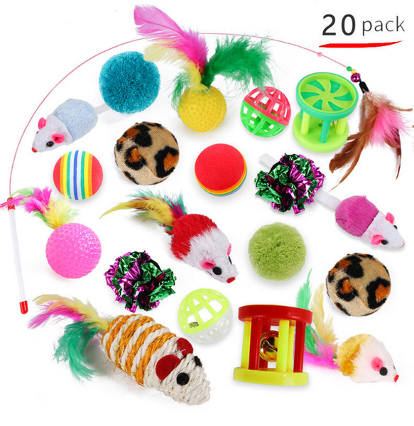 Pet Cat Toy Set Tunnel Teaser Wand Bell Supplies Combination Cat Toys