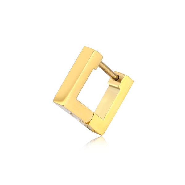 Veile Studios Gothic Punk Titanium Steel Geometric Small Hoop Women Ladies Square Earrings