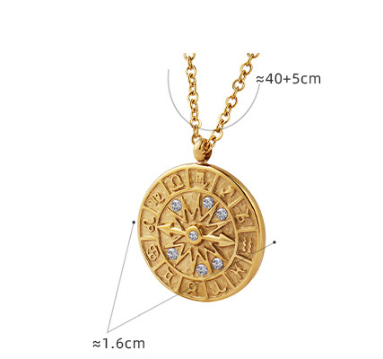 Zircon Titanium Steel Timepiece Shape Necklace Necklaces & Pendants