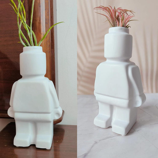Robot Vase Resin Creative Home Decor Living Room Decoration Insertion Vases