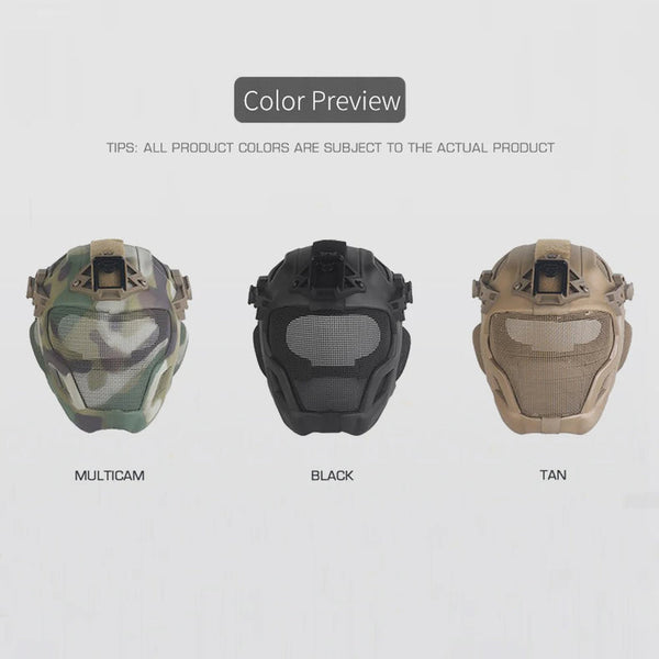Lightweight Eva Tactical Helmet W23 Full Protection Steel Mesh Mask Included For Cosplay Airsoft Hats & Headwear