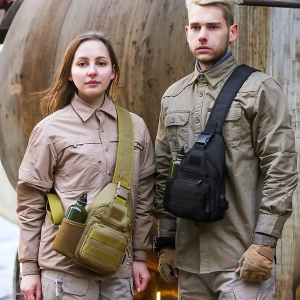 Tactical Crossbody Sling Backpack. Has Water Bottle Holder, Molle System, Usb Charging Port. Ideal For Travel And Walks. Cp Camo Bags