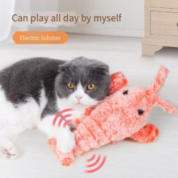 Pet Toy Gravity Jumping Shrimp Electric Simulation Lobster Usb Charging Teasing Dog Cat Self Fun Soothing Tool Dog Toys