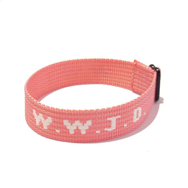 Alphabet Jacquard Printed Wrist Strap Bracelet Unisex Wwjd Adjustable Bracelets