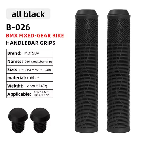 165Mm Bike Handlebar Grips (Soft Rubber) Bikes/Scooters/Mtb Colored Plugs Handlebar Grips Tape & Pads