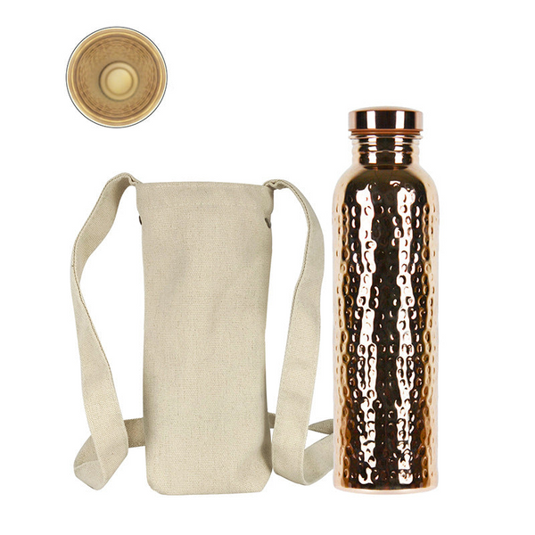 800Ml Copper Hammer Pattern Water Bottle: Leakproof For Sports/Outdoor/Cycling/Gym/Fitness/Travel Water Bottles & Vacuum Flasks
