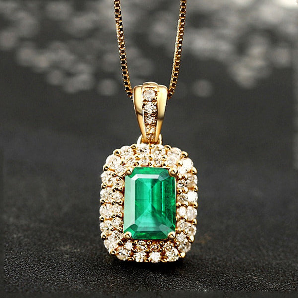 Veile Studios And American Square Pendant Necklace For Women With Crystal Zirconium Necklaces & Pendants
