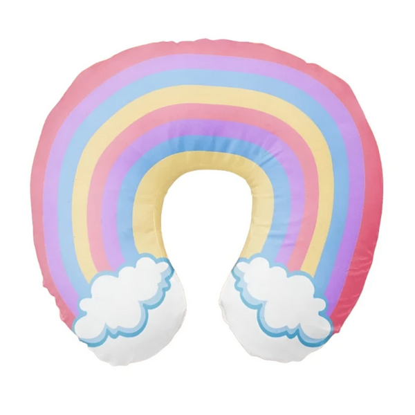 Cute Cartoon Ins Style Travel Neck Pillow U Shaped Panda Rainbow Cloud Fruit Inflatable Cushion For Kids Adults Family Friends Baby Travel Pillows