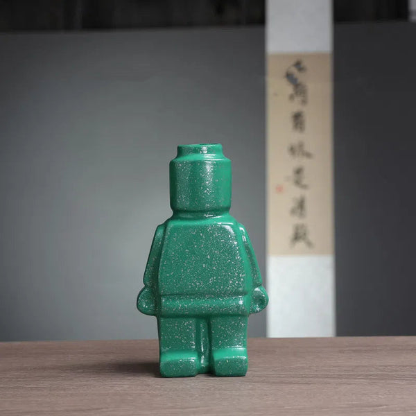 Robot Vase Resin Creative Home Decor Living Room Decoration Insertion Vases