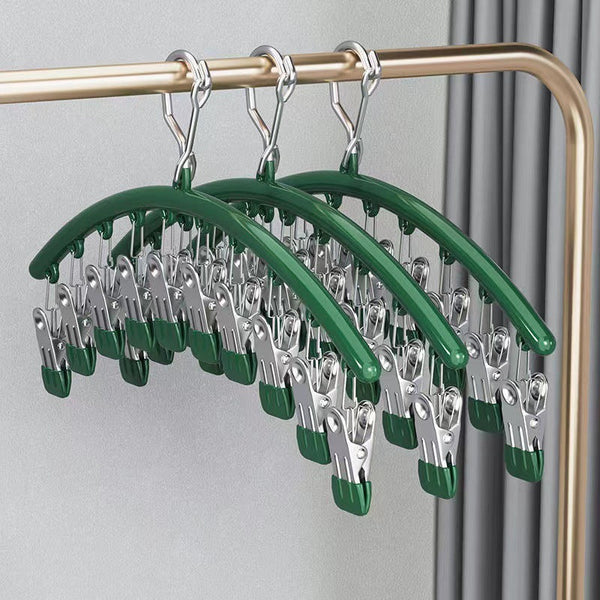 Clothes Hanger With Multiple Clips For Home Use Retractable Travel Space Saving Indoor Bra And Panty Drying Rack Circular Design Balcony Clothes Hange
