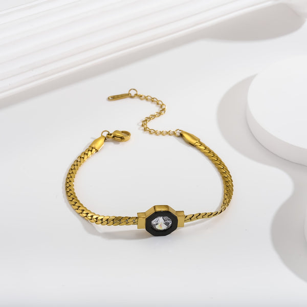 Zircon 18K Bracelet Necklace Geometry Fashion Simple Titanium Steel Bracelets