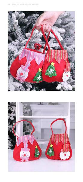 Christmas Decoration Gift Bag Santa Claus Snowman Carry Creative Candy Apple Gift Bags