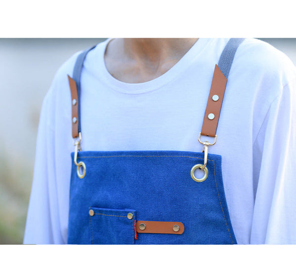 Cowboy Thick Canvas Apron Work Clothes Printing Aprons