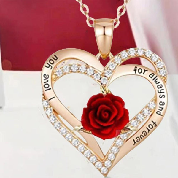 Veile Studios Er Heart Shaped Pendant With Roses American Necklace Necklaces & Pendants