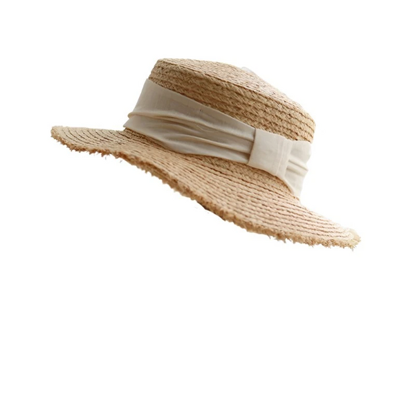Luna&Dolphin Handmade Women Summer Sun Raffia Straw Hat Uv Protect Big Bowknot Beach Cap Girls Elegant Floppy Top Visor Burr Hats