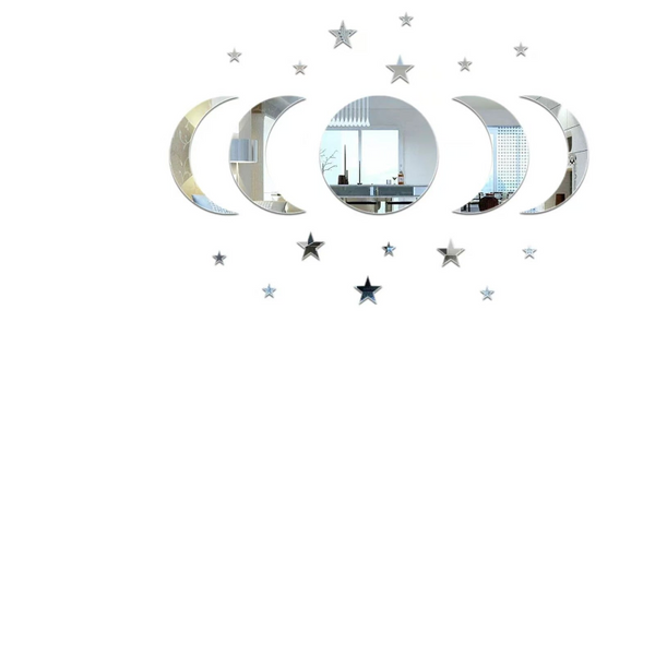 Acrylic Star Moon Shape Wall Sticker Lenses For Decoration In Living Rooms Bedrooms Wall Stickers