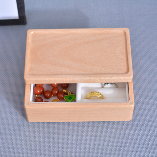 Simple Multi Grid Solid Wood Jewelry Box Earrings Necklaces Rings Storage Wooden Jewellery Boxes