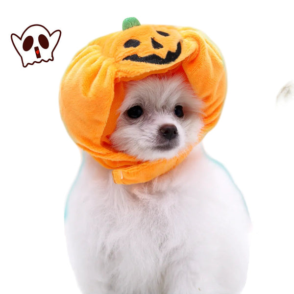 Pet Cat Dog Pumpkin Hat Halloween Ghost Festival Decoration Headwear Supplies Dog Costumes