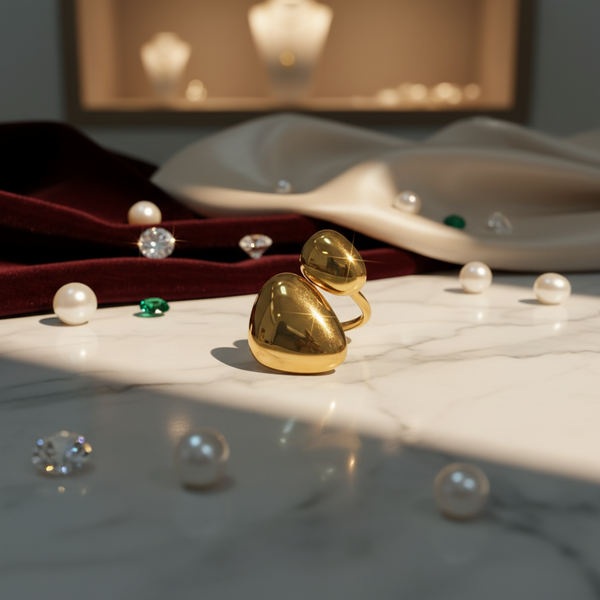 Geometric Irregular Smooth Open Ring Stainless Steel Plated Rings