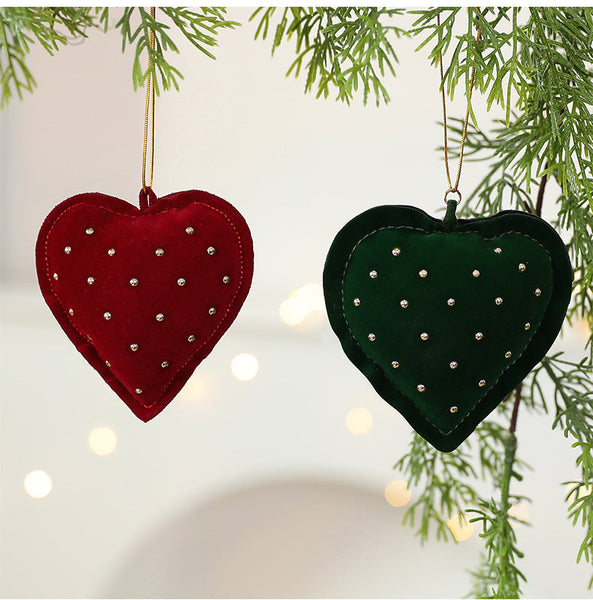 Christmas Tree Decorations With Cotton Filled Heart And Bow Festive Holiday Ornament For Window Display Seasonal Decorations