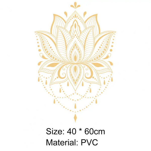 Decal Lotus Shape Removable Pvc Om Sign Meditation Art Vinyl Wall Sticker For Yoga Portable Home Bedroom Simple Delicate Murals Wall Stickers
