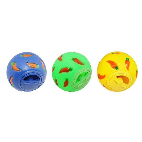1Pcs Rabbit Treat Ball Pet Slow Feeder Interactive Bunny Toy Snack Bite Resistant Feeding Toys Ferret Kitty Hamster Small Animal Supplies