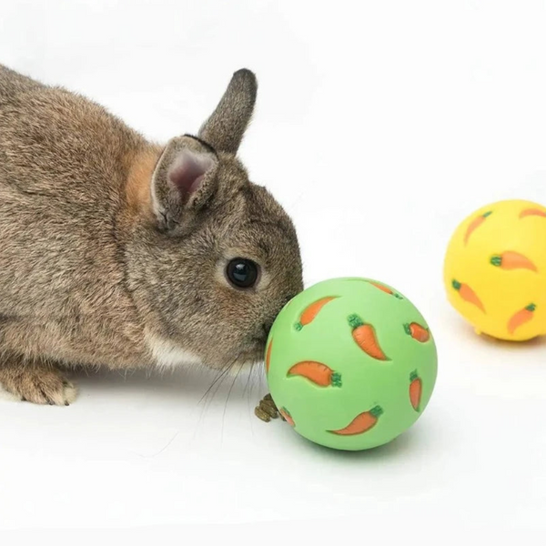 1Pcs Rabbit Treat Ball Pet Slow Feeder Interactive Bunny Toy Snack Bite Resistant Feeding Toys Ferret Kitty Hamster Small Animal Supplies