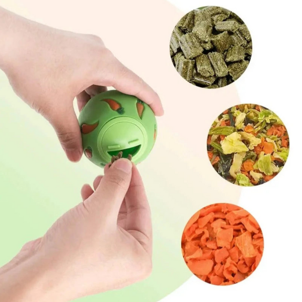 1Pcs Rabbit Treat Ball Pet Slow Feeder Interactive Bunny Toy Snack Bite Resistant Feeding Toys Ferret Kitty Hamster Small Animal Supplies
