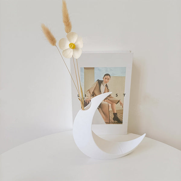 3D Printed Gothic Moon Vase Fits Dried & Artificial Flowers. Unique Home Decor And Desktop Charm Great Gift Too. Vases