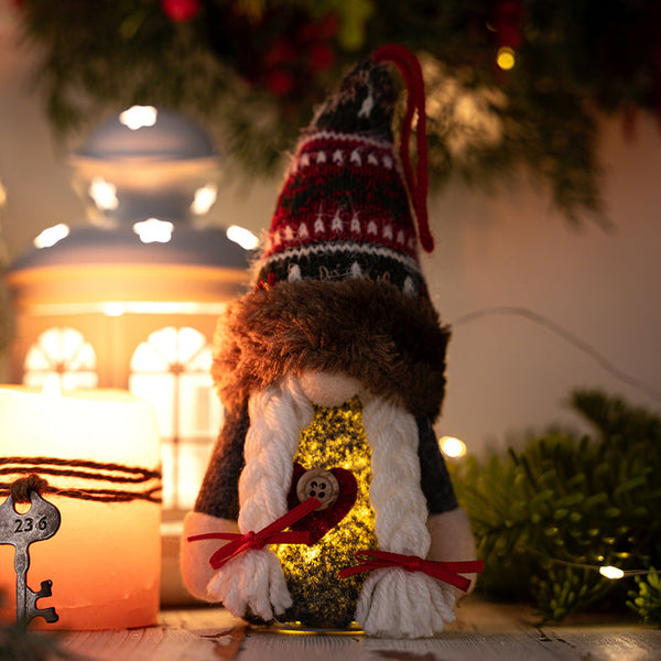 Christmas Decoration Rudolph Reindeer Ornament With Lights Cartoon Elf Led Hanging Figure Seasonal Decorations