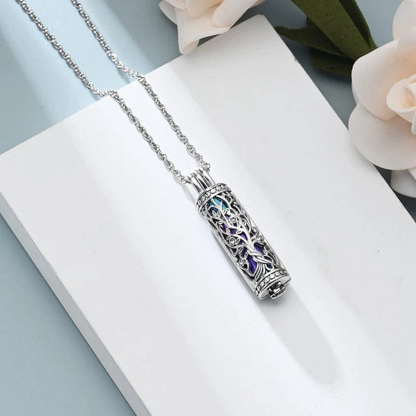 Veile Studios 1Pc Cremation Jewelry Cylinder Urn Necklace For Ashes Memorial Keepsake Necklaces & Pendants