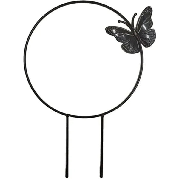 1Pc Plant Support Garden Stake Stand Round Vine Climbing Rack Ironheart Shaped Flower Trellis Frame Holder Plastic Decor Plant Ties & Supports