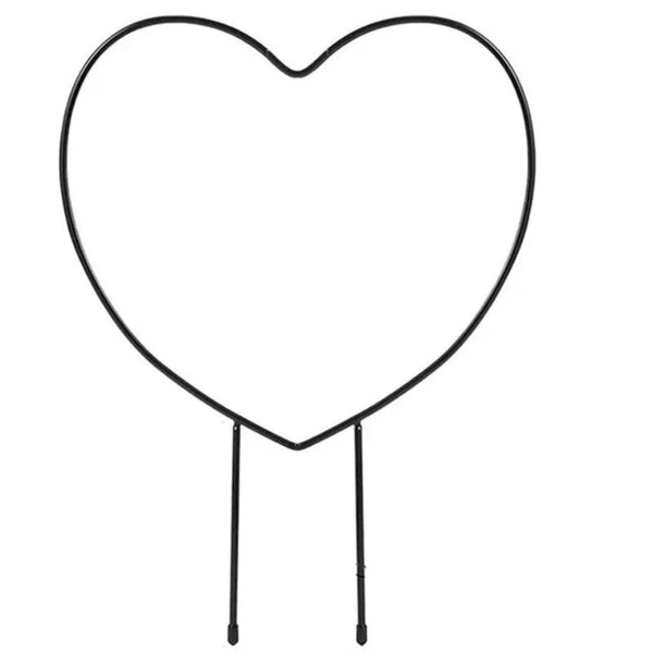 1Pc Plant Support Garden Stake Stand Round Vine Climbing Rack Ironheart Shaped Flower Trellis Frame Holder Plastic Decor Plant Ties & Supports