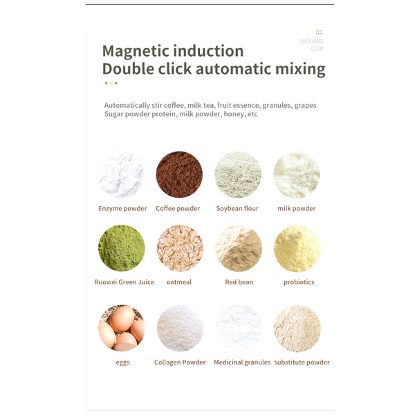 White Automatic Mixing Coffee Cup Stainless Steel Magnetic Stirrer(No Handle) Mugs