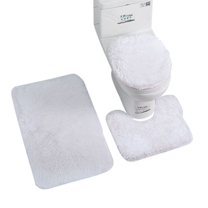 Bath Mat Set White Bathroom Silk Tie Dye Non Slip Rug Shower Carpet Toilet Cover Bath Mats Rugs & Toilet Covers