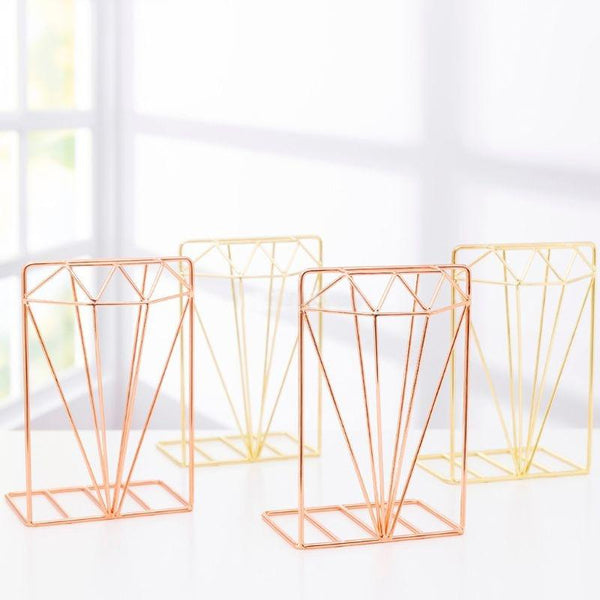 Metal Gold Or Rose Nordic Book Stand Decor Ends Bookends