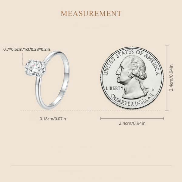 Veile Studios One Carat Moissanite Diamond Ring In Pure Silver Classic Wedding Rings