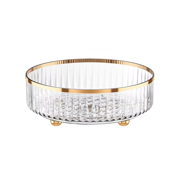 Elosung Grey Luxury Rotating Storage Rack Transparent Spice Organizer & Condiment Holder For Kitchen And Living Room Desktop Tray Efficient Spice Jars