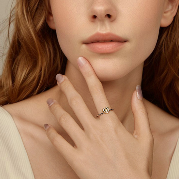 Veile Studios Yinziyun Original Couples 18K Gold Plated Love Splicing Open Ring S925 Silver Rings