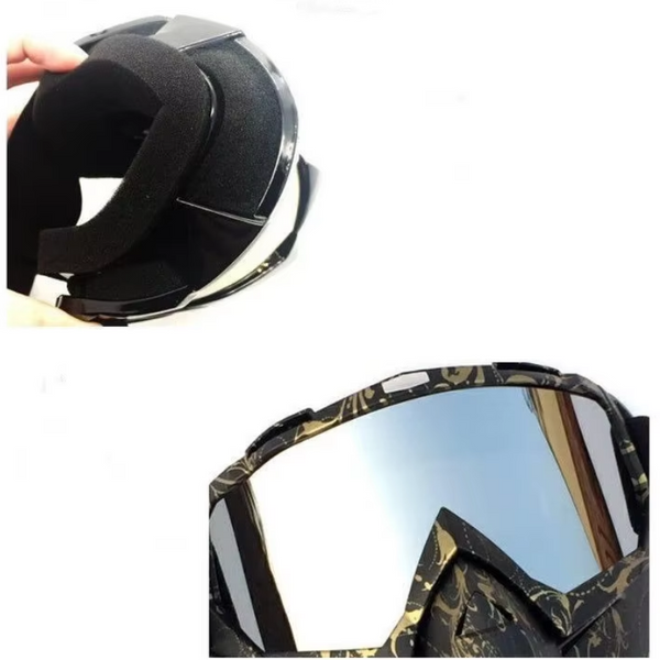 Camouflage Frame Faux Red Flake Sleek Black Full Face Snow Goggles With Mirror Lens Ultimate Protection And Comfort Goggles & Sunglasses