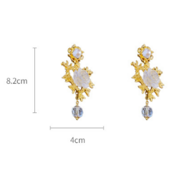Veile Studios Heart Flower Tassel Palace Style Retro Exaggerated Alloy Earrings