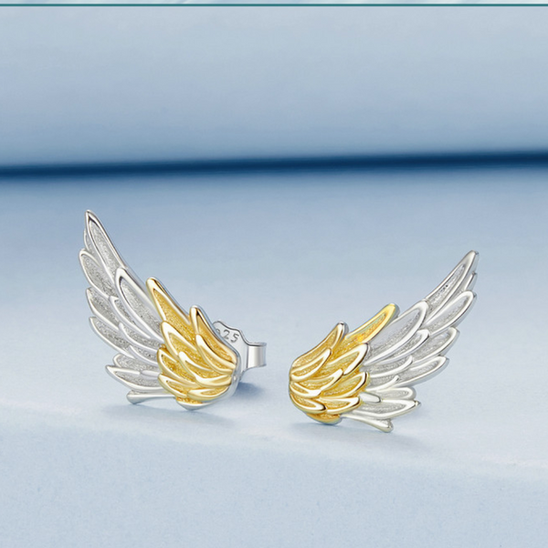 Veile Studios Yinziyun Original Personalized Electroplated Wing In 925 Pure Silver Earrings