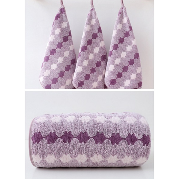 Purple Premium Coral Fleece Towel Set 1 Bath (88X170cm) + 3 Hand Towels (35X35cm) Soft Absorbent And Quick Drying Towels & Washcloths